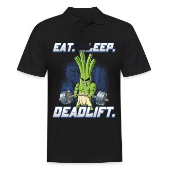 Lauch Bodybuilding Fitness Gym Deadlift - Männer Poloshirt - Schwarz - Vorne - Kai (181cm)