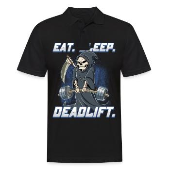 Sensenmann Bodybuilding Fitness Gym Deadlift - Männer Poloshirt - Schwarz - Vorne - Kai (181cm)