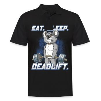 Koala Bodybuilding Fitness Gym Deadlift - Männer Poloshirt - Schwarz - Vorne - Kai (181cm)