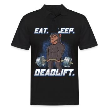 Chimpanzee Bodybuilding Fitness Gym Deadlift - Men's Polo Shirt - black - Front - Kai (181cm)
