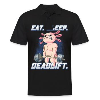 Axolotl Bodybuilding Fitness Gym Deadlift - Männer Poloshirt - Schwarz - Vorne - Kai (181cm)