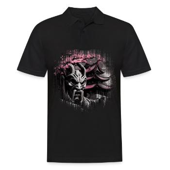 Temple japonais vintage des fleurs de cerisier Sakura - Polo Homme - noir - Devant - Kai (181cm)