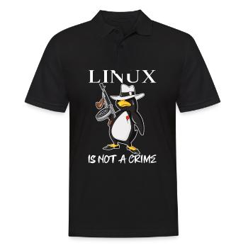 Linux is Not A Crime Tux Linux Penguin Gangster - Männer Poloshirt - Schwarz - Vorne - Kai (181cm)
