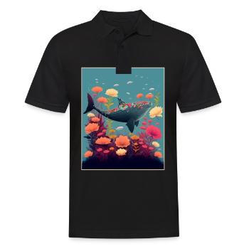 Requin Baleine Plantes océaniques Climat maritime des grands fonds marins - Polo Homme - noir - Devant - Kai (181cm)