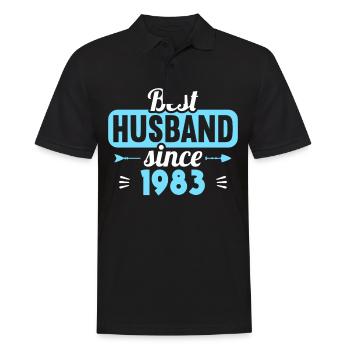 40th Wedding Anniversary Best Husband since 1983 - Men's Polo Shirt - black - Front - Kai (181cm)