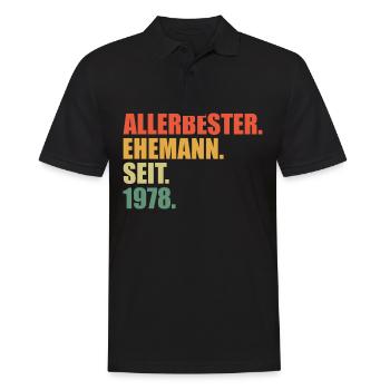 45. Hochzeitstag Bester Ehemann seit 1978 - Männer Poloshirt - Schwarz - Vorne - Kai (181cm)