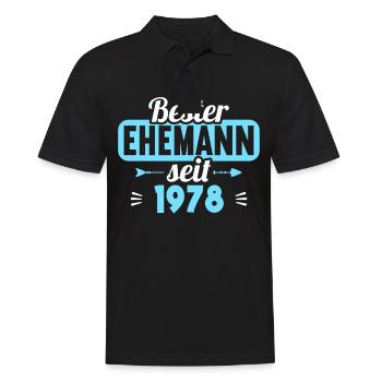 45. Hochzeitstag Bester Ehemann seit 1978 - Männer Poloshirt - Schwarz - Vorne - Kai (181cm)