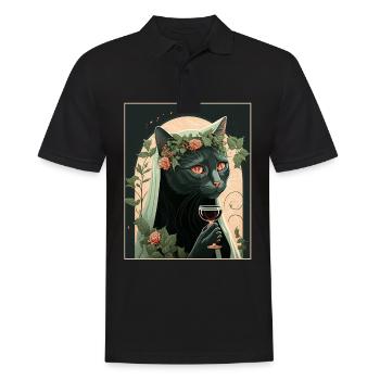 Cat Nun Church Vaporwave Religion Chaton - Polo Homme - noir - Devant - Kai (181cm)