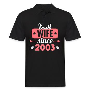 20th Wedding Anniversary Best Wife since 2003 - Men's Polo Shirt - black - Front - Kai (181cm)