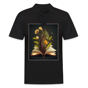 Leser Leserin Bücher Pflanzen Blumen Autor - Männer Poloshirt - Schwarz - Vorne - Kai (181cm)