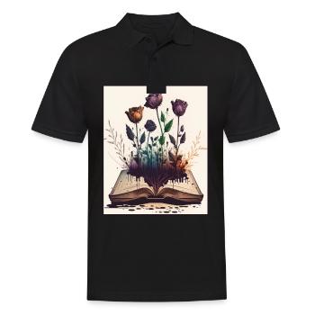 Leser Leserin Bücher Pflanzen Blumen Autor - Männer Poloshirt - Schwarz - Vorne - Kai (181cm)