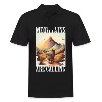 Cat Kitten Mountains Hiking Climbing Outdoor - Men's Polo Shirt - black - Front - Kai (181cm)