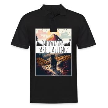 Cat Kitten Mountains Randonnée Escalade en plein air - Polo Homme - noir - Devant - Kai (181cm)