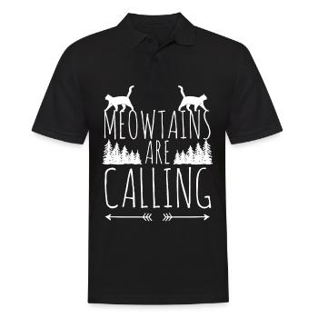 Cat Kitten Mountains Hiking Climbing Outdoor - Men's Polo Shirt - black - Front - Kai (181cm)