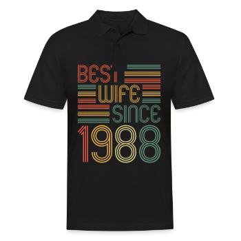 35. Hochzeitstag Beste Ehefrau seit 1988 - Männer Poloshirt - Schwarz - Vorne - Kai (181cm)