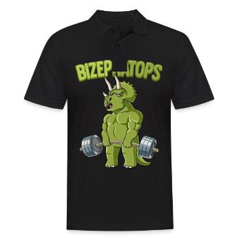Bizepratops Triceratops Bodybuilding Fitness Gym - Men's Polo Shirt - black - Front - Kai (181cm)