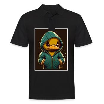 Oiseau Canard Oie Matin Grouch Sarcasme Collègue - Polo Homme - noir - Devant - Kai (181cm)