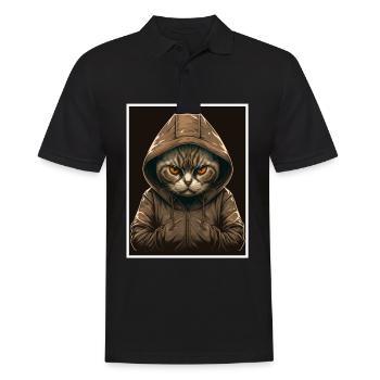 Chaton Chaton Matin Grouch Sarcasme Collègue - Polo Homme - noir - Devant - Kai (181cm)