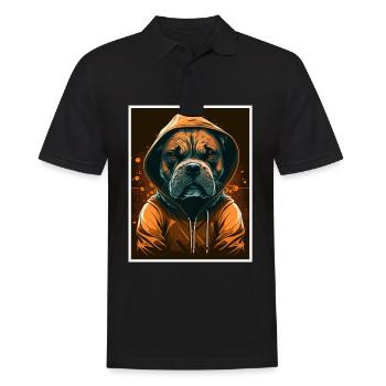 Chien Bulldog Morning Grouch Sarcasme Collègue - Polo Homme - noir - Devant - Kai (181cm)