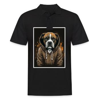 Chien Bouledogue Matin Grognement Sarcasme Collègue - Polo Homme - noir - Devant - Kai (181cm)