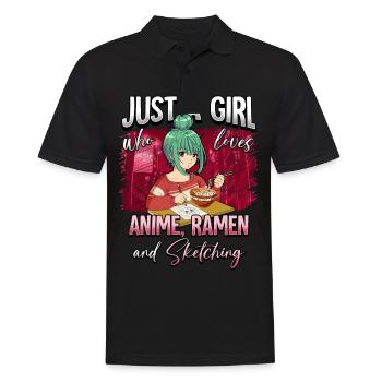 Anime Otaku Weeb - Men's Polo Shirt - black - Front - Kai (181cm)