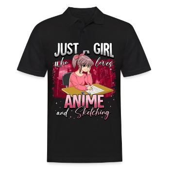 Anime Otaku Weeb - Men's Polo Shirt - black - Front - Kai (181cm)