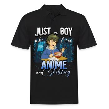 Anime Otaku Weeb - Men's Polo Shirt - black - Front - Kai (181cm)
