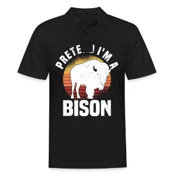 Buffle Bison Buffle Amérindien - Polo Homme - noir - Devant - Kai (181cm)