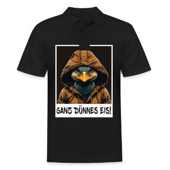 Ganz Dünnes Eis Ente Vogel Gans Kollege Sarkasmus - Männer Poloshirt - Schwarz - Vorne - Kai (181cm)