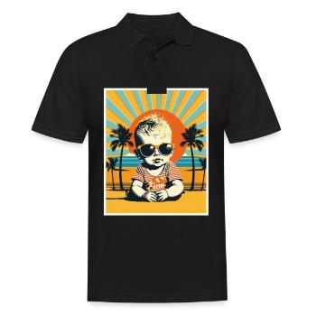 Whats up Beaches Junge KInd Strand Sommer Urlaub - Männer Poloshirt - Schwarz - Vorne - Kai (181cm)