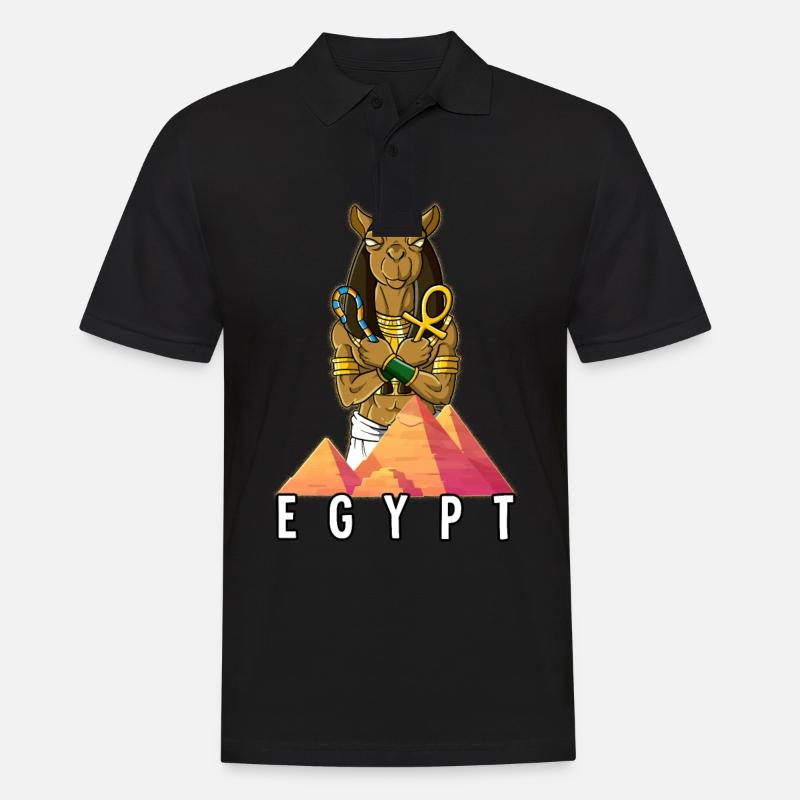 Ägypten Kamel Pharao - Männer Poloshirt - Schwarz