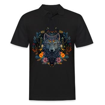 Wölfe Silhouette Naturschutz Tierschutz Wolf - Männer Poloshirt - Schwarz - Vorne - Kai (181cm)