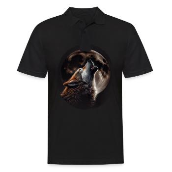 Loups Silhouette Conservation de la nature Bien-être animal Loup - Polo Homme - noir - Devant - Kai (181cm)