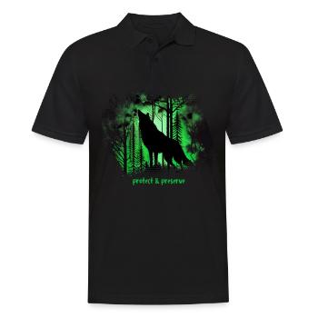 Wölfe Silhouette Naturschutz Tierschutz Wolf - Männer Poloshirt - Schwarz - Vorne - Kai (181cm)