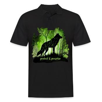 Wölfe Silhouette Naturschutz Tierschutz Wolf - Männer Poloshirt - Schwarz - Vorne - Kai (181cm)