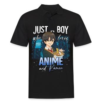 Anime Otaku Weeb - Men's Polo Shirt - black - Front - Kai (181cm)