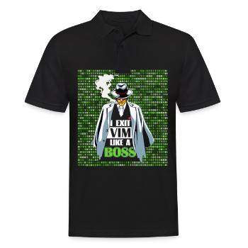 I Exit VIM like a Boss for Linux Coder and Hacker - Männer Poloshirt - Schwarz - Vorne - Kai (181cm)
