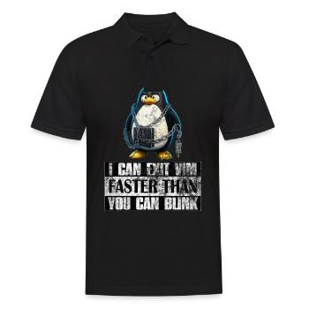 I Can Exit VIM Faster Than You Can Blink Linux - Männer Poloshirt - Schwarz - Vorne - Kai (181cm)