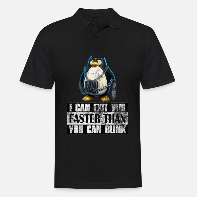 I Can Exit VIM Faster Than You Can Blink Linux - Männer Poloshirt - Schwarz