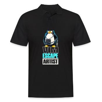 Linux Humor VIM Escape Artist Tux the Penguin - Männer Poloshirt - Schwarz - Vorne - Kai (181cm)