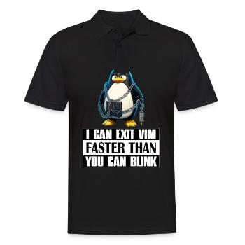 I Can Exit VIM Faster Than You Can Blink Linux Fun - Männer Poloshirt - Schwarz - Vorne - Kai (181cm)