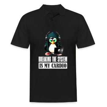 Breaking The System is My Cardio for Hackers and - Männer Poloshirt - Schwarz - Vorne - Kai (181cm)