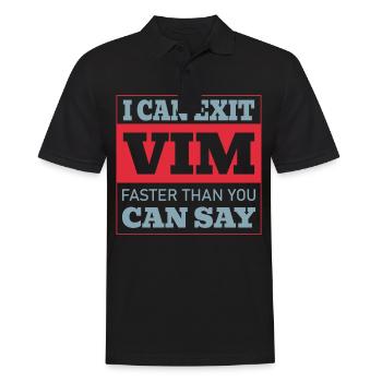 I Can Exit VIM Faster Than You Cab Say for Linux - Männer Poloshirt - Schwarz - Vorne - Kai (181cm)