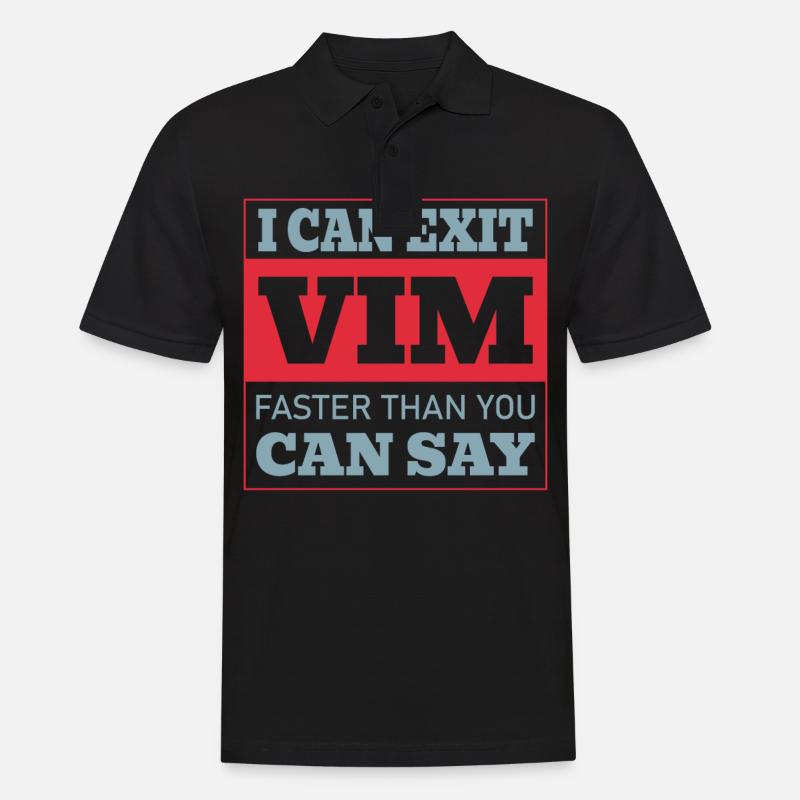 I Can Exit VIM Faster Than You Cab Say for Linux - Männer Poloshirt - Schwarz