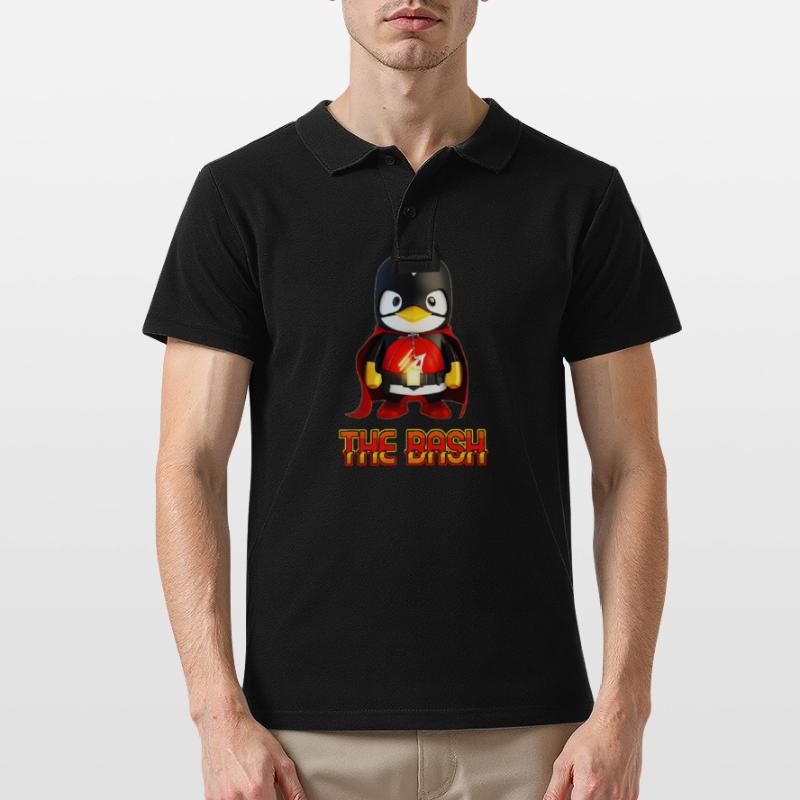 The Bash Penguin Superhero for Linux Coder and Männer Poloshirt