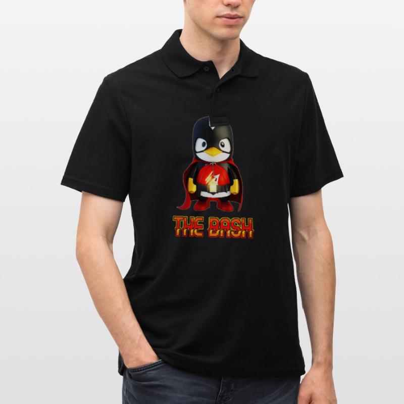 The Bash Penguin Superhero for Linux Coder and Männer Poloshirt