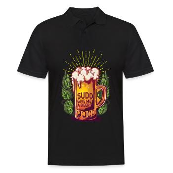 Sudo Give Me Beer the Dream Command of Linux - Männer Poloshirt - Schwarz - Vorne - Kai (181cm)