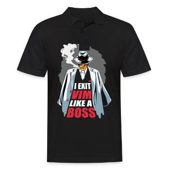 I Exit VIM Like a Boss for Linux Coder and Hacker - Männer Poloshirt - Schwarz - Vorne - Kai (181cm)