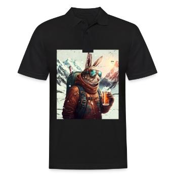 Lapin d’hiver Ski Snowboard Lapin des neiges - Polo Homme - noir - Devant - Kai (181cm)