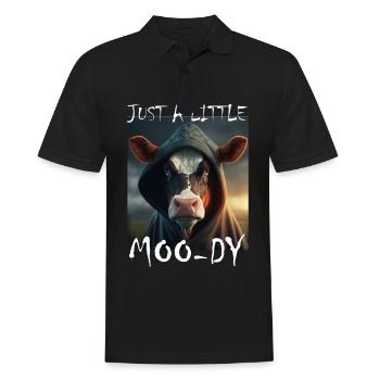 Un peu de Moody Cow Beef Morning Grouch Farmer Sleep - Polo Homme - noir - Devant - Kai (181cm)